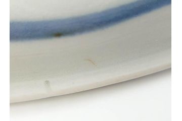 江戸期　古伊万里　染付　栗図　7.4寸　約23cm　藍色の濃淡が魅力的な中皿3枚セット(和食器、和皿、七寸四分)(R-070414)