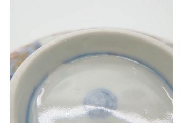 江戸期　古伊万里　金彩　色絵　約12cm　3.8寸　一つ一つ丁寧に絵付けされた豪華な蓋付き茶碗3客セット(獅子、松竹、和食器、三寸八分)(R-070416)