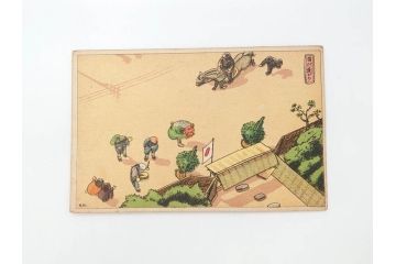 東京図案印刷社製　H・Kサイン　「飛行機から」　上空より見た街景図　絵ハガキ7枚セット(葉書き、はがき)(R-070418)