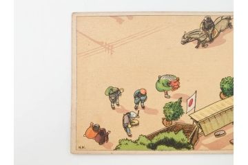 東京図案印刷社製　H・Kサイン　「飛行機から」　上空より見た街景図　絵ハガキ7枚セット(葉書き、はがき)(R-070418)