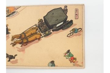 東京図案印刷社製　H・Kサイン　「飛行機から」　上空より見た街景図　絵ハガキ7枚セット(葉書き、はがき)(R-070418)
