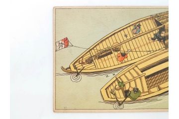 東京図案印刷社製　H・Kサイン　「飛行機から」　上空より見た街景図　絵ハガキ7枚セット(葉書き、はがき)(R-070418)