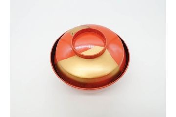 金蒔絵　木製　鷲　鯉　縁起の良い色合いが目を惹く吸物椀10客セット(漆器、お椀、和食器、山)(R-070422)