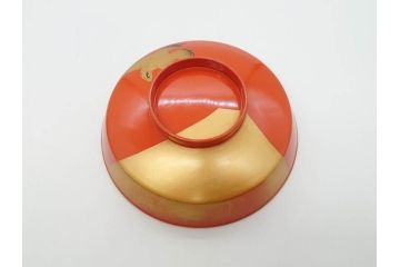 金蒔絵　木製　鷲　鯉　縁起の良い色合いが目を惹く吸物椀10客セット(漆器、お椀、和食器、山)(R-070422)