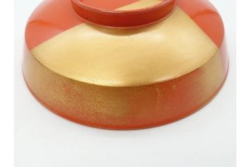 金蒔絵　木製　鷲　鯉　縁起の良い色合いが目を惹く吸物椀10客セット(漆器、お椀、和食器、山)(R-070422)