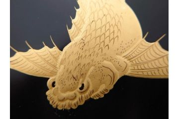 金蒔絵　木製　鷲　鯉　縁起の良い色合いが目を惹く吸物椀10客セット(漆器、お椀、和食器、山)(R-070422)