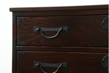 中古　志太民芸家具　天板リメイク　美しい杢目が上質な和の雰囲気を演出するローチェスト(サイドボード、テレビボード)(R-070427)