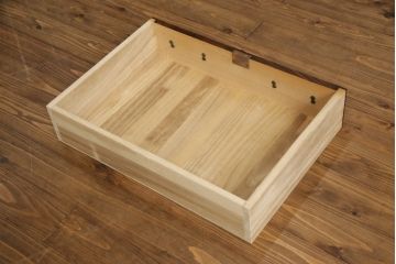 中古　志太民芸家具　天板・脚または台輪を付けてリメイク　美しい杢目が上質な和の雰囲気を演出するローチェスト(サイドボード、サイドチェスト、ローボード、和箪笥、収納箪笥、整理タンス、引き出し、テレビ台、テレビボード)(R-070428)