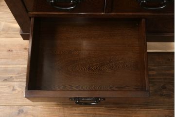 中古　美品　鉄刀木(タガヤサン)　和モダンな雰囲気を醸し出す水屋箪笥(キャビネット、食器棚、戸棚、収納棚)(R-070430)