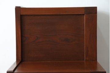 和製ビンテージ　高級工芸家具　総欅(ケヤキ)材　古金具リメイク　職人手作り　小振りな階段箪笥(階段タンス、収納たんす、和箪笥、時代箪笥、引き出し、ヴィンテージ)(R-070433)