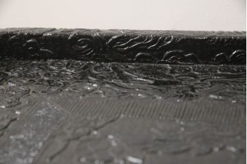 時代物　黒漆　龍図　花台(彫刻、乾漆(かんしつ)、唐物?、中国?、お膳、飾り台)(R-070434)