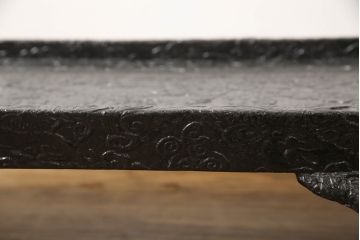 時代物　黒漆　龍図　花台(彫刻、乾漆(かんしつ)、唐物?、中国?、お膳、飾り台)(R-070434)