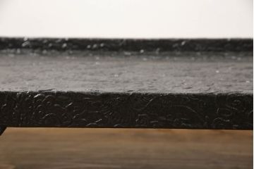 時代物　黒漆　龍図　花台(彫刻、乾漆(かんしつ)、唐物?、中国?、お膳、飾り台)(R-070434)