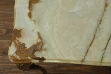 イタリアビンテージ　天板大理石　高級感ある佇まいが魅力的なセンターテーブル(リビングテーブル、ローテーブル、ヴィンテージ)(R-070436)