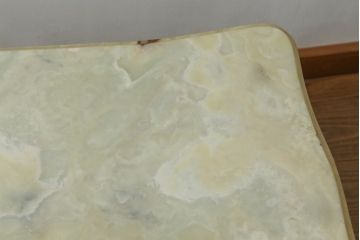 イタリアビンテージ　天板大理石　高級感ある佇まいが魅力的なセンターテーブル(リビングテーブル、ローテーブル、ヴィンテージ)(R-070436)