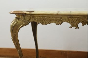 イタリアビンテージ　天板大理石　高級感ある佇まいが魅力的なセンターテーブル(リビングテーブル、ローテーブル、ヴィンテージ)(R-070436)
