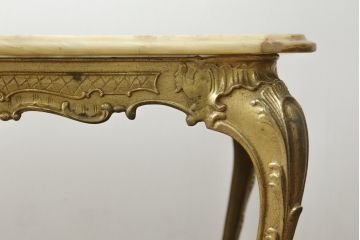 イタリアビンテージ　天板大理石　高級感ある佇まいが魅力的なセンターテーブル(リビングテーブル、ローテーブル、ヴィンテージ)(R-070436)