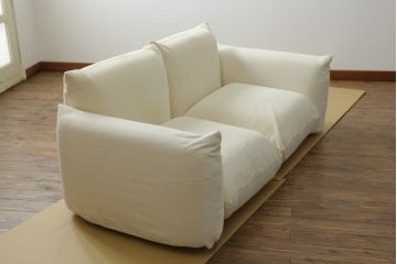 中古　arflex(アルフレックス)　MARENCO(マレンコ)　Mario Marenco(マリオ・マレンコ)　替えカバー付き　ゆったりくつろげる2人掛けソファ(二人掛けソファ、2P)(定価ソファ約53万円、カバー約6万4千円)(R-070442)