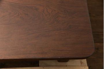 和製ビンテージ　花梨(カリン)材　ガラス天板付き　和モダンデザインのシンプルな1枚板座卓(ローテーブル、リビングテーブル、センターテーブル、一枚板、ヴィンテージ)(R-070444)