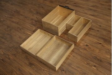 和製アンティーク　明治期　前面欅(ケヤキ)材・中桐材　金具の立派な佐渡箪笥(小木箪笥、和たんす、時代箪笥、収納箪笥、引き出し、重ねタンス、アンティーク箪笥)(R-070445)
