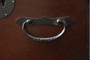 中古　青木産業製　上質な和の雰囲気香る階段箪笥(江戸整理タンス、階段タンス、収納箪笥、和タンス、引き出し)(R-070449)