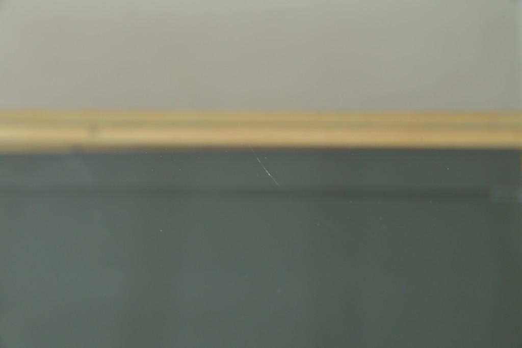 和製ビンテージ　美品　昭和レトロ　ナラ(楢)材の大振りな薄型ガラスケース　(R-070461)