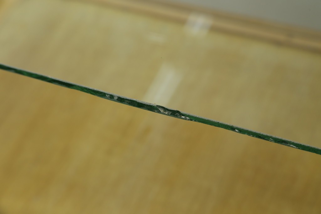 和製ビンテージ　美品　昭和レトロ　ナラ(楢)材の大振りな薄型ガラスケース　(R-070461)