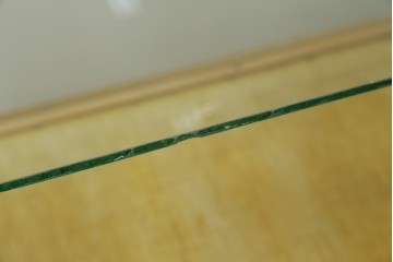 和製ビンテージ　美品　昭和レトロ　ナラ(楢)材の大振りな薄型ガラスケース　(R-070461)