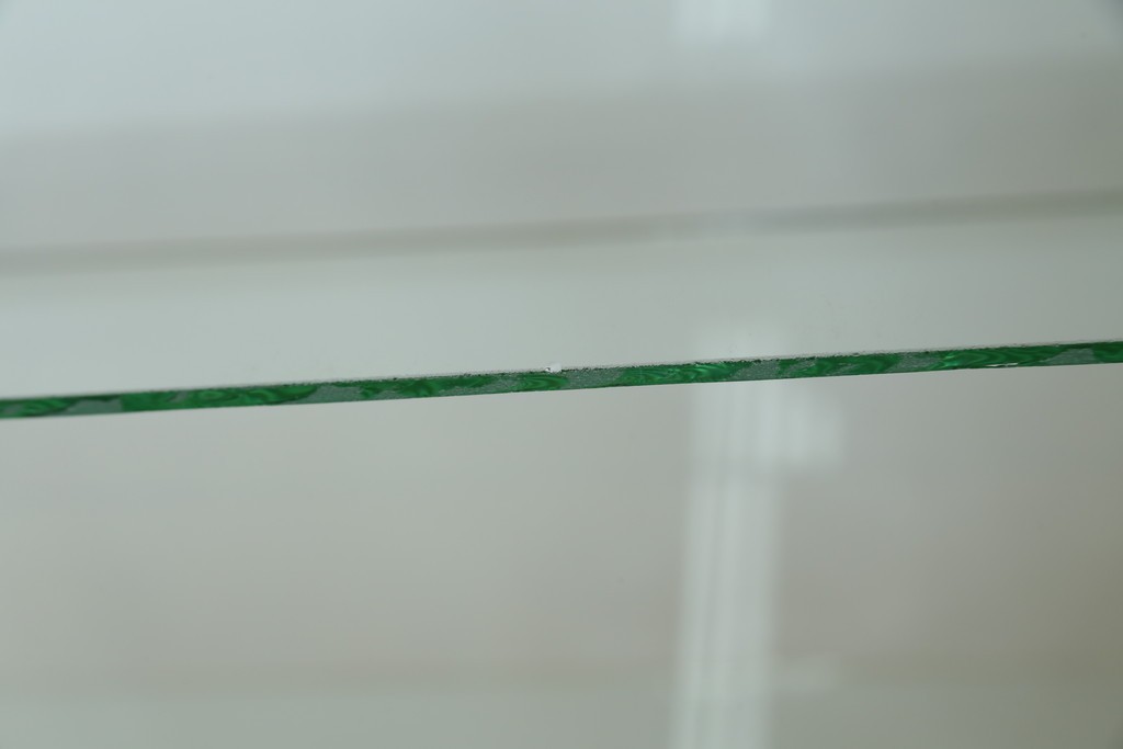 和製ビンテージ　美品　昭和レトロ　ナラ(楢)材の大振りな薄型ガラスケース　(R-070461)