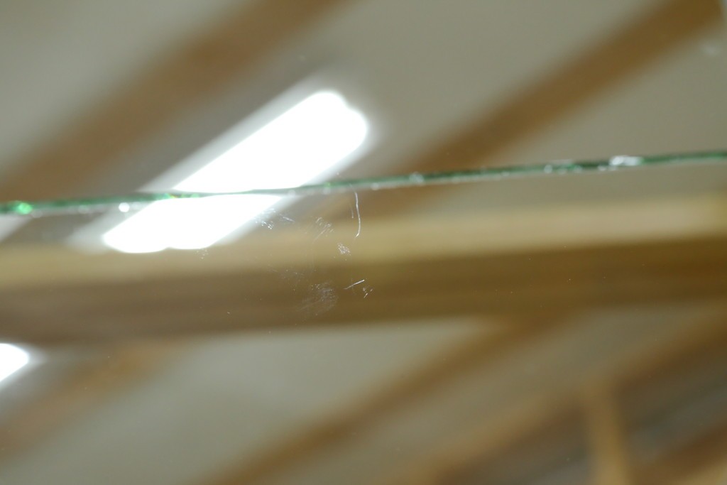 和製ビンテージ　美品　昭和レトロ　ナラ(楢)材の大振りな薄型ガラスケース　(R-070461)