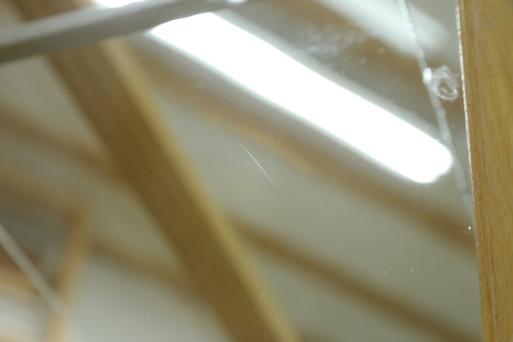 和製ビンテージ　美品　昭和レトロ　ナラ(楢)材の大振りな薄型ガラスケース　(R-070461)