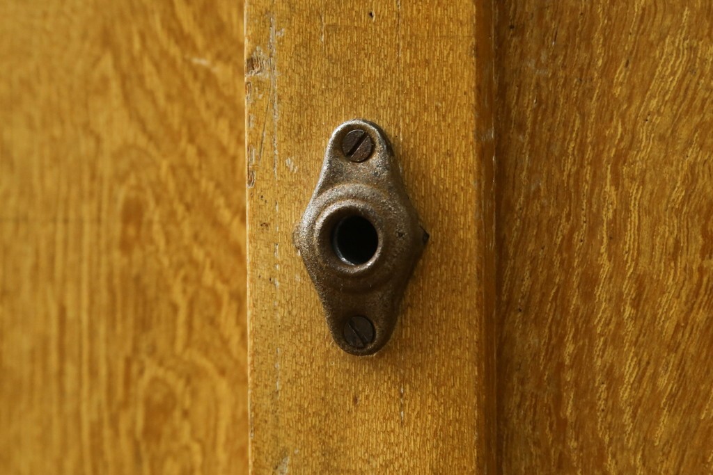 和製ビンテージ　美品　昭和レトロ　ナラ(楢)材の大振りな薄型ガラスケース　(R-070461)