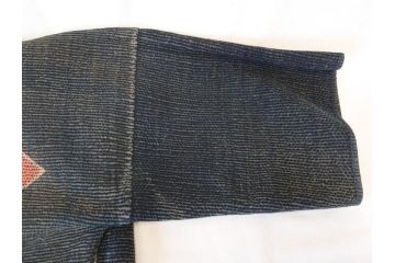 明治期　刺し子　半纏&頭巾セット(刺子、古布、消防、火消、帽子)(R-070477)