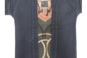 明治期　刺し子　半纏&頭巾セット(刺子、古布、消防、火消、帽子)(R-070477)