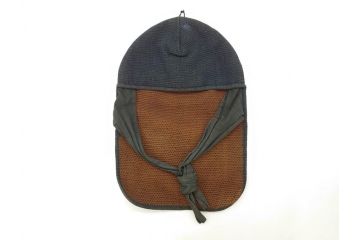 明治期　刺し子　半纏&頭巾セット(刺子、古布、消防、火消、帽子)(R-070477)