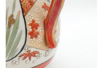 明治期　九谷上出造　九谷焼　細やかな意匠が施された水差(ティーポット、水指し、茶道具、和食器、共箱付き)(R-070478)