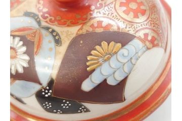 明治期　九谷上出造　九谷焼　細やかな意匠が施された水差(ティーポット、水指し、茶道具、和食器、共箱付き)(R-070478)