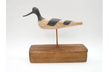 アンティーク　木彫り　鳥　つぶらな瞳が可愛らしいデコイ(置物、模型、彫刻)(R-070483)