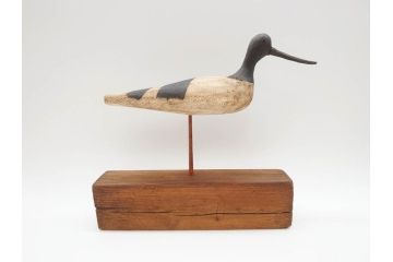アンティーク　木彫り　鳥　つぶらな瞳が可愛らしいデコイ(置物、模型、彫刻)(R-070483)