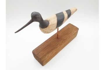 アンティーク　木彫り　鳥　つぶらな瞳が可愛らしいデコイ(置物、模型、彫刻)(R-070483)