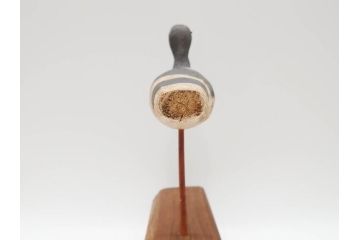 アンティーク　木彫り　鳥　つぶらな瞳が可愛らしいデコイ(置物、模型、彫刻)(R-070483)