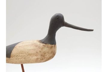 アンティーク　木彫り　鳥　つぶらな瞳が可愛らしいデコイ(置物、模型、彫刻)(R-070483)