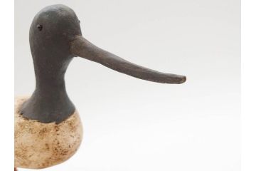 アンティーク　木彫り　鳥　つぶらな瞳が可愛らしいデコイ(置物、模型、彫刻)(R-070483)