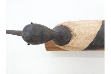 アンティーク　木彫り　鳥　つぶらな瞳が可愛らしいデコイ(置物、模型、彫刻)(R-070483)