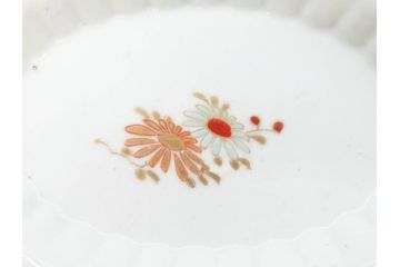 明治期　伊万里　約17cm　5.4寸　シンプルながら可愛らしい雰囲気溢れる変形皿5枚セット(和食器、和皿、花、五寸四分)(R-070486)