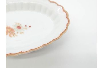 明治期　伊万里　約17cm　5.4寸　シンプルながら可愛らしい雰囲気溢れる変形皿5枚セット(和食器、和皿、花、五寸四分)(R-070486)