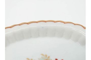 明治期　伊万里　約17cm　5.4寸　シンプルながら可愛らしい雰囲気溢れる変形皿5枚セット(和食器、和皿、花、五寸四分)(R-070486)