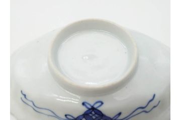 明治期　伊万里　約17cm　5.4寸　シンプルながら可愛らしい雰囲気溢れる変形皿5枚セット(和食器、和皿、花、五寸四分)(R-070486)