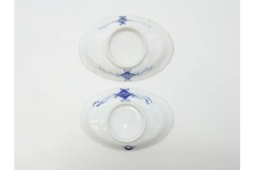明治期　伊万里　約17cm　5.4寸　シンプルながら可愛らしい雰囲気溢れる変形皿5枚セット(和食器、和皿、花、五寸四分)(R-070486)