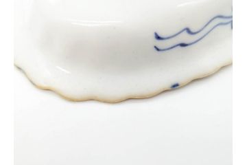 明治期　伊万里　約17cm　5.4寸　シンプルながら可愛らしい雰囲気溢れる変形皿5枚セット(和食器、和皿、花、五寸四分)(R-070486)